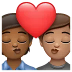 kiss: person, person, medium-dark skin tone, medium skin tone لمنصة Whatsapp