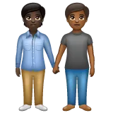 Whatsapp 플랫폼을 위한 people holding hands: dark skin tone, medium-dark skin tone