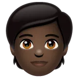 person: dark skin tone para la plataforma Whatsapp