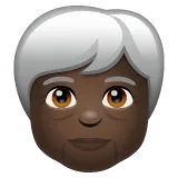 older person: dark skin tone untuk platform Whatsapp