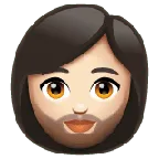 woman: light skin tone, beard for Whatsapp platform