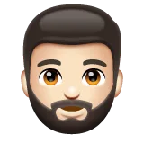 person: light skin tone, beard per la piattaforma Whatsapp