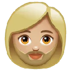 woman: medium-light skin tone, beard para a plataforma Whatsapp