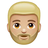 person: medium-light skin tone, beard สำหรับแพลตฟอร์ม Whatsapp