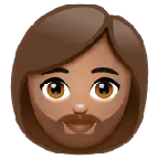 woman: medium skin tone, beard für Whatsapp Plattform