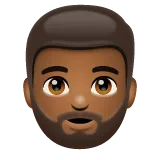 person: medium-dark skin tone, beard per la piattaforma Whatsapp
