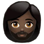 woman: dark skin tone, beard для платформы Whatsapp