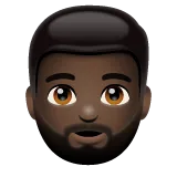 person: dark skin tone, beard per la piattaforma Whatsapp