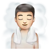 Whatsapp 플랫폼을 위한 person in steamy room: light skin tone