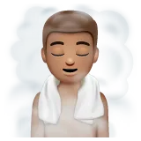 person in steamy room: medium skin tone สำหรับแพลตฟอร์ม Whatsapp