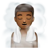 person in steamy room: medium-dark skin tone untuk platform Whatsapp
