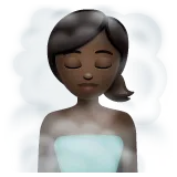 woman in steamy room: dark skin tone pentru platforma Whatsapp