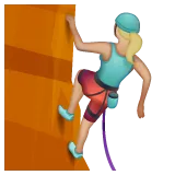 woman climbing: medium-light skin tone עבור פלטפורמת Whatsapp