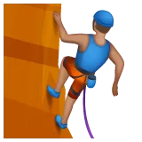 Whatsappプラットフォームのman climbing: medium skin tone