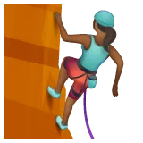 woman climbing: medium-dark skin tone para a plataforma Whatsapp