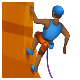 person climbing: medium-dark skin tone untuk platform Whatsapp