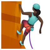 Whatsappプラットフォームのwoman climbing: dark skin tone