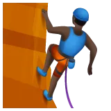 person climbing: dark skin tone per la piattaforma Whatsapp