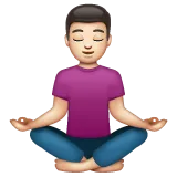 person in lotus position: light skin tone สำหรับแพลตฟอร์ม Whatsapp