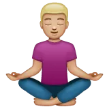 person in lotus position: medium-light skin tone per la piattaforma Whatsapp