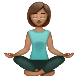 woman in lotus position: medium skin tone til Whatsapp platform
