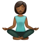 Whatsappプラットフォームのwoman in lotus position: medium-dark skin tone