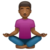 person in lotus position: medium-dark skin tone สำหรับแพลตฟอร์ม Whatsapp