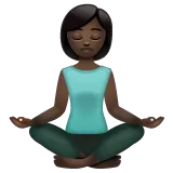 woman in lotus position: dark skin tone لمنصة Whatsapp