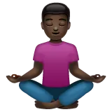 man in lotus position: dark skin tone สำหรับแพลตฟอร์ม Whatsapp