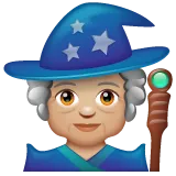 Whatsapp platformu için woman mage: medium-light skin tone
