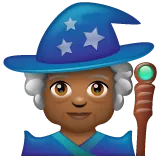 mage: medium-dark skin tone สำหรับแพลตฟอร์ม Whatsapp