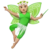 Whatsapp 平台中的 man fairy: medium-light skin tone