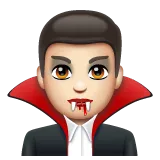 Whatsapp 플랫폼을 위한 man vampire: light skin tone