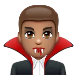 man vampire: medium skin tone สำหรับแพลตฟอร์ม Whatsapp