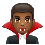 man vampire: medium-dark skin tone pentru platforma Whatsapp