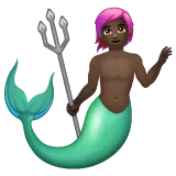 Whatsapp platformu için merman: dark skin tone