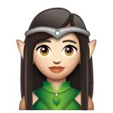 woman elf: light skin tone untuk platform Whatsapp