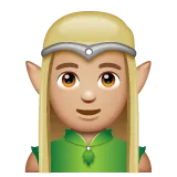 man elf: medium-light skin tone untuk platform Whatsapp