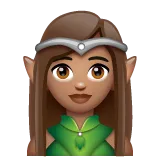 woman elf: medium skin tone per la piattaforma Whatsapp