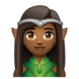 woman elf: medium-dark skin tone per la piattaforma Whatsapp