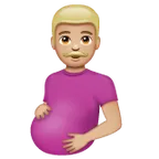 pregnant man: medium-light skin tone สำหรับแพลตฟอร์ม Whatsapp