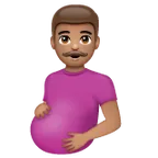 pregnant man: medium skin tone สำหรับแพลตฟอร์ม Whatsapp