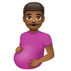pregnant man: medium-dark skin tone untuk platform Whatsapp
