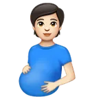 pregnant person: light skin tone untuk platform Whatsapp