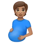 pregnant person: medium skin tone untuk platform Whatsapp