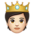 person with crown: light skin tone สำหรับแพลตฟอร์ม Whatsapp