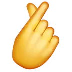 hand with index finger and thumb crossed per la piattaforma Whatsapp