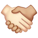 handshake: light skin tone, medium-light skin tone for Whatsapp platform