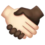 handshake: light skin tone, dark skin tone for Whatsapp platform