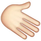 rightwards hand: light skin tone pentru platforma Whatsapp